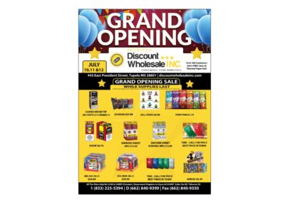 Grand Opening Flyer Design for Wholesale Retailer